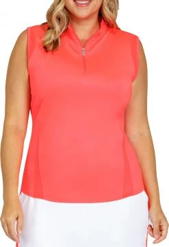 Tail Women's Sleeveless Mini Mock Neck Golf Top Lazer Pink -Golf Apparel Sales Shop unnamed file 3432