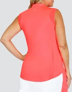 Tail Women's Sleeveless Mini Mock Neck Golf Top Lazer Pink -Golf Apparel Sales Shop unnamed file 3433