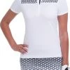 EP Pro Women's Short Sleeve Gradated Patchwork Print Golf Polo White Multi -Golf Apparel Sales Shop unnamed file 3511