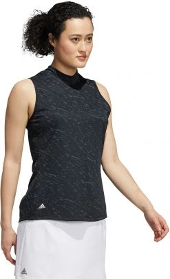 Adidas Women's Jacquard Primeblue Sleeveless Golf Shirt Black -Golf Apparel Sales Shop unnamed file 3513