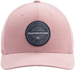 TravisMathew Men's Ten To Two Flexback Golf Hat Heather Ruby Wine