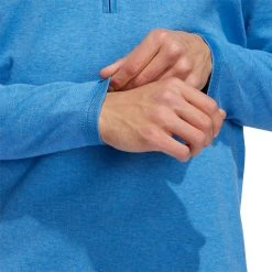 Adidas Men's Three Stripe Golf 1/4 Zip Focus Blue Mel -Golf Apparel Sales Shop unnamed file 3605
