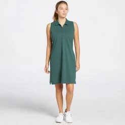 CALIA Women's Golf Polo Sleeveless Dress Dark Evergreen