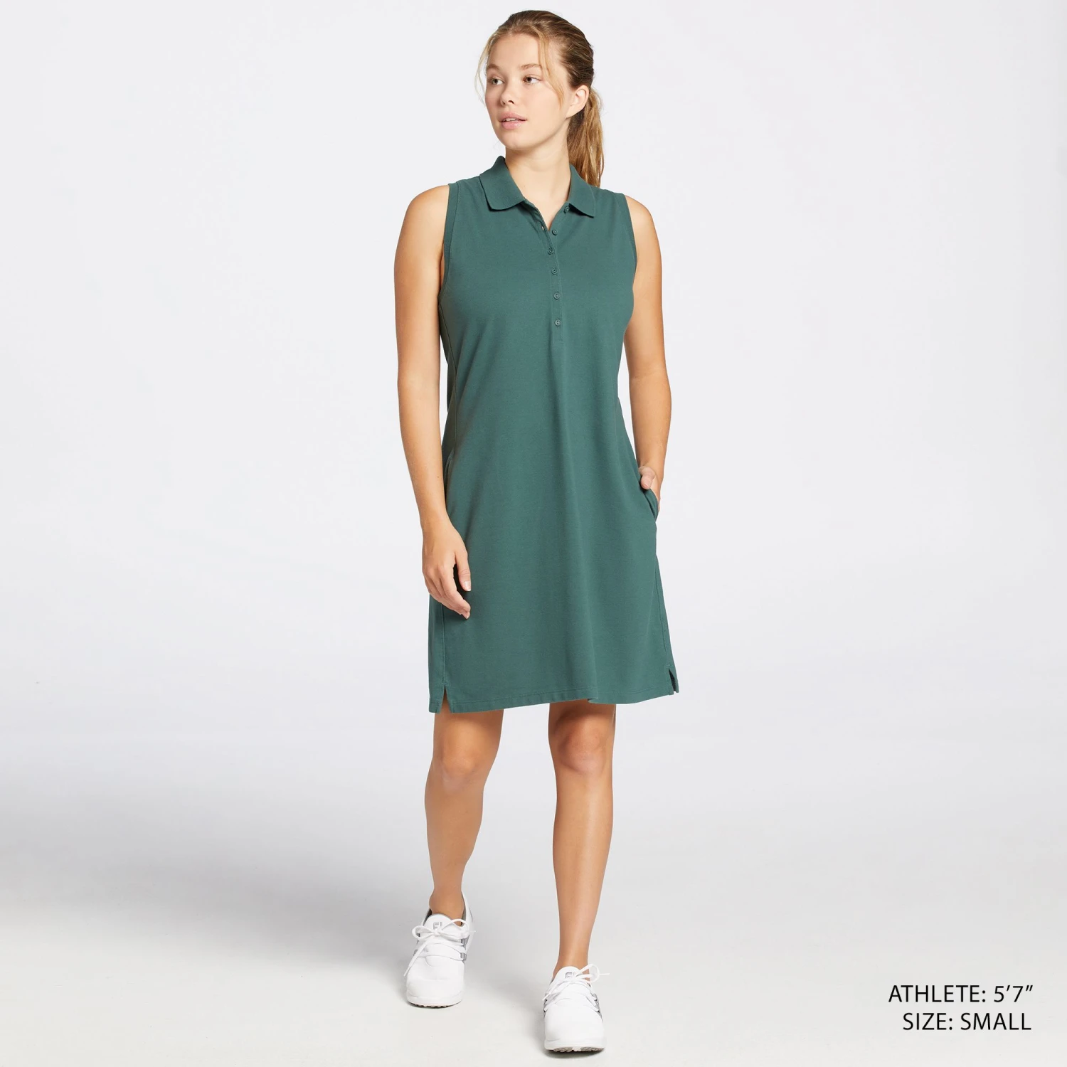 CALIA Women's Golf Polo Sleeveless Dress Dark Evergreen 4 CALIA Women's Golf Polo Sleeveless Dress Dark Evergreen - Image 2