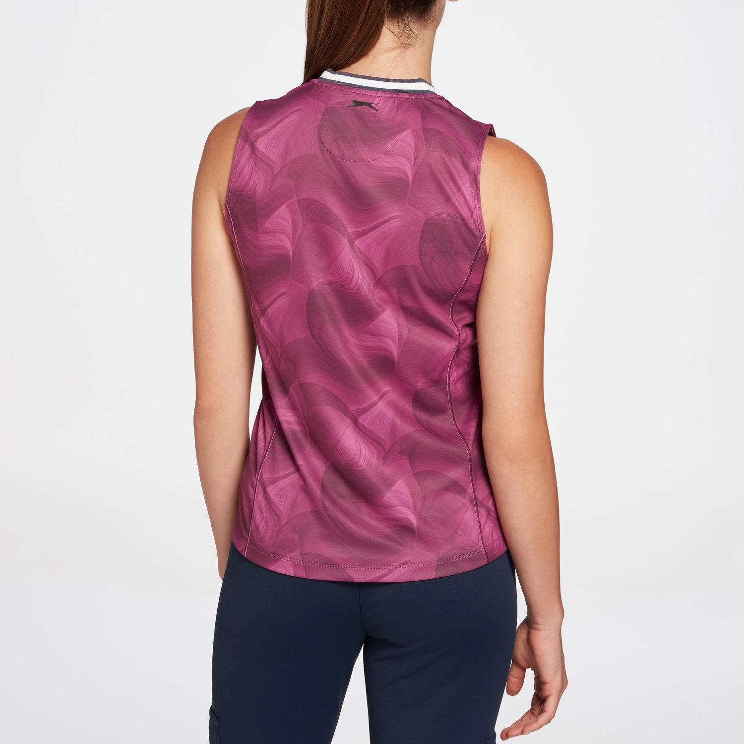 Slazenger Women's Blade Collar Sleeveless Golf Polo Digi Marble Pomegranate 5 Slazenger Women's Blade Collar Sleeveless Golf Polo Digi Marble Pomegranate - Image 3
