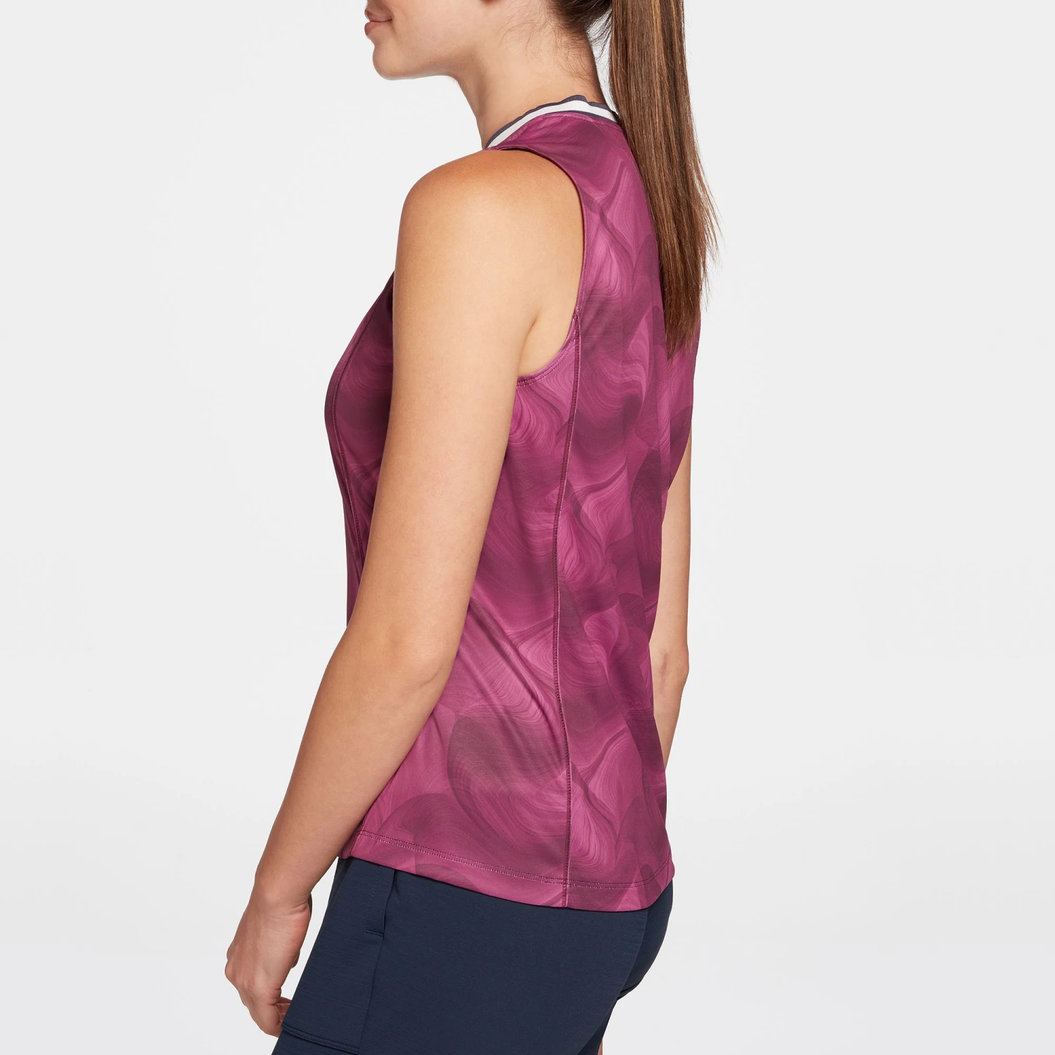 Slazenger Women's Blade Collar Sleeveless Golf Polo Digi Marble Pomegranate 6 Slazenger Women's Blade Collar Sleeveless Golf Polo Digi Marble Pomegranate - Image 4