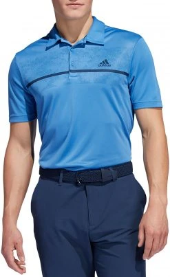 Adidas Men's Drive Chest Print Golf Polo Blue