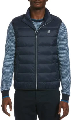 Original Penguin Men's Lightweight Filled Golf Vest Dark Sapphire