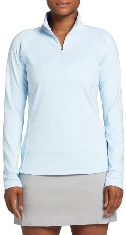 Lady Hagen Women's Shadow Stripe 1/4 Zip Golf Shirt Soft Blue