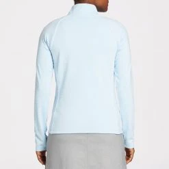 Lady Hagen Women's Shadow Stripe 1/4 Zip Golf Shirt Soft Blue -Golf Apparel Sales Shop unnamed file 387