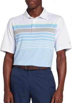 Walter Hagen Men's Perfect 11 Colorblock Multi Stripe Golf Polo Daybreak Blue/white