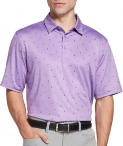 Walter Hagen Men's Perfect 11 Geo Conversational Golf Polo Stormy Sky