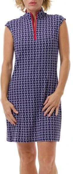 SanSoleil Women's Solstyle Cool Sleeveless Golf Dress Paradise Car/whi