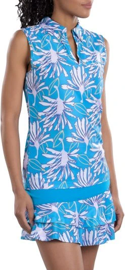 SwingDish Women's Claire Sleeveless Golf Polo White