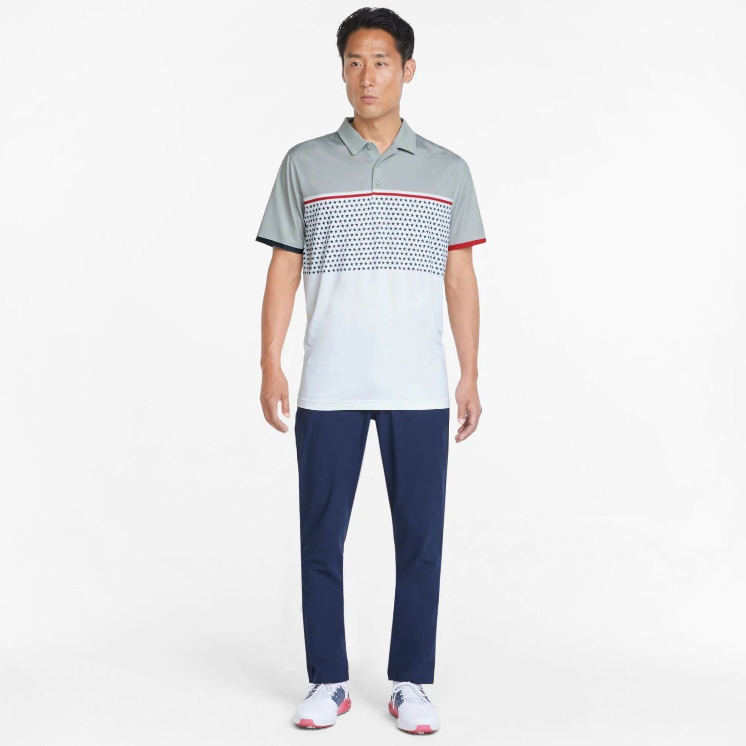 PUMA Men's Volition Patriot Golf Polo Navy Blazer/bright White 4 PUMA Men's Volition Patriot Golf Polo Navy Blazer/bright White - Image 2