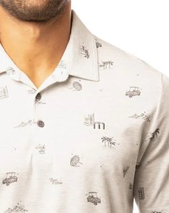 TravisMathew Men's Stolen Time Golf Polo Heather White -Golf Apparel Sales Shop unnamed file 4135
