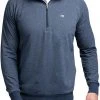 TravisMathew Men's Zachary 1/4 Zip Golf Pullover Heather Dark Shadow -Golf Apparel Sales Shop unnamed file 4257