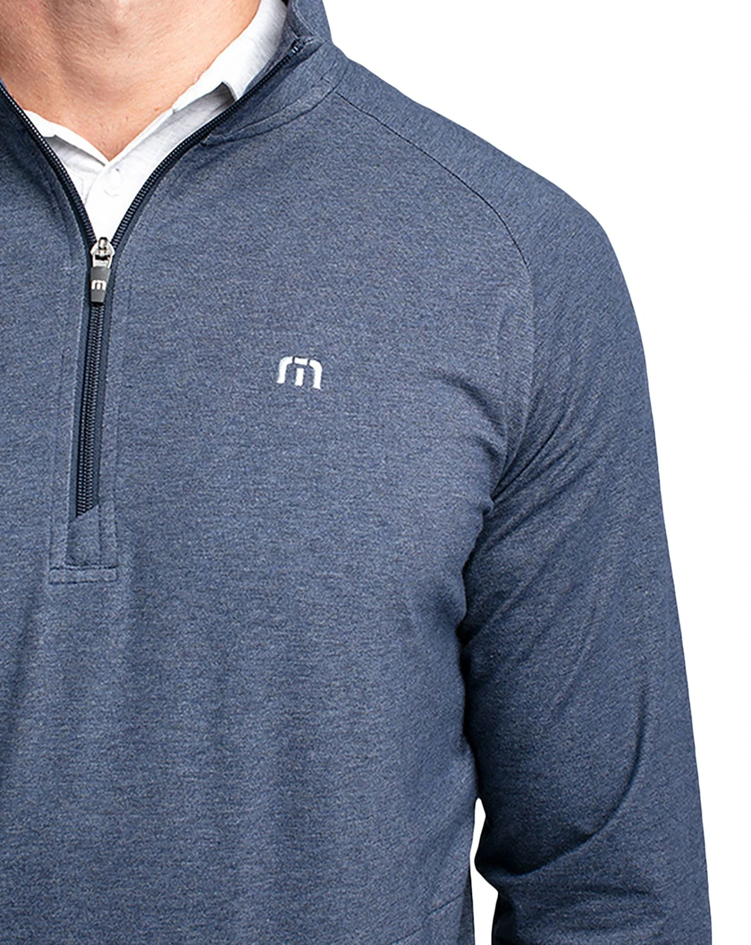 TravisMathew Men's Zachary 1/4 Zip Golf Pullover Heather Dark Shadow 6 TravisMathew Men's Zachary 1/4 Zip Golf Pullover Heather Dark Shadow - Image 4