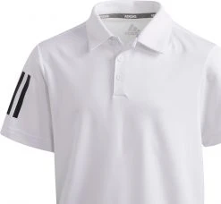 Adidas Boys' Three-Stripe Golf Polo White -Golf Apparel Sales Shop unnamed file 4432