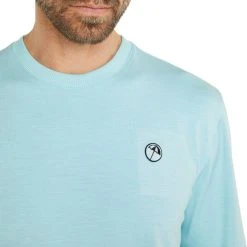 PUMA X Arnold Palmer Men's CLOUDSPUN Crewneck Sweatshirt Light Aqua Heather -Golf Apparel Sales Shop unnamed file 4485