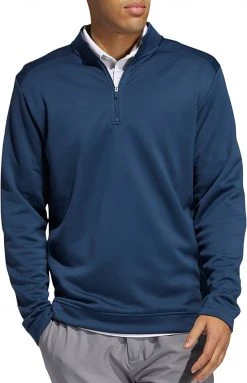 Adidas Men's Club Recycled Polyester 1/4 Zip Golf Pullover Crew Navy
