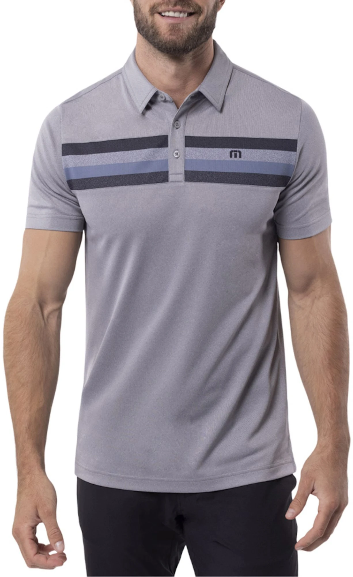 TravisMathew Men's Private Dock Golf Polo Heather Medium Grey 3 TravisMathew Men's Private Dock Golf Polo Heather Medium Grey
