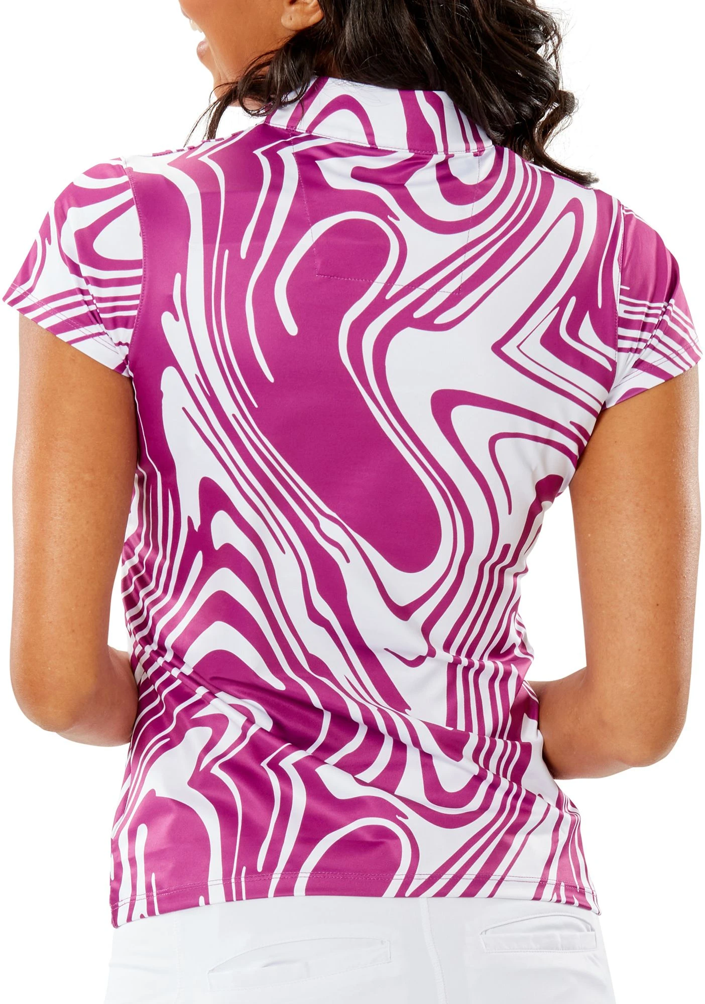Nancy Lopez Golf Nancy Lopez Women's Rush Golf Polo Iris Multi 4 Nancy Lopez Golf Nancy Lopez Women's Rush Golf Polo Iris Multi - Image 2