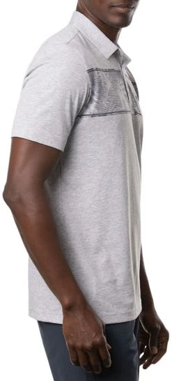 TravisMathew Men's Make Camp Golf Polo Heather Light Grey -Golf Apparel Sales Shop unnamed file 4729