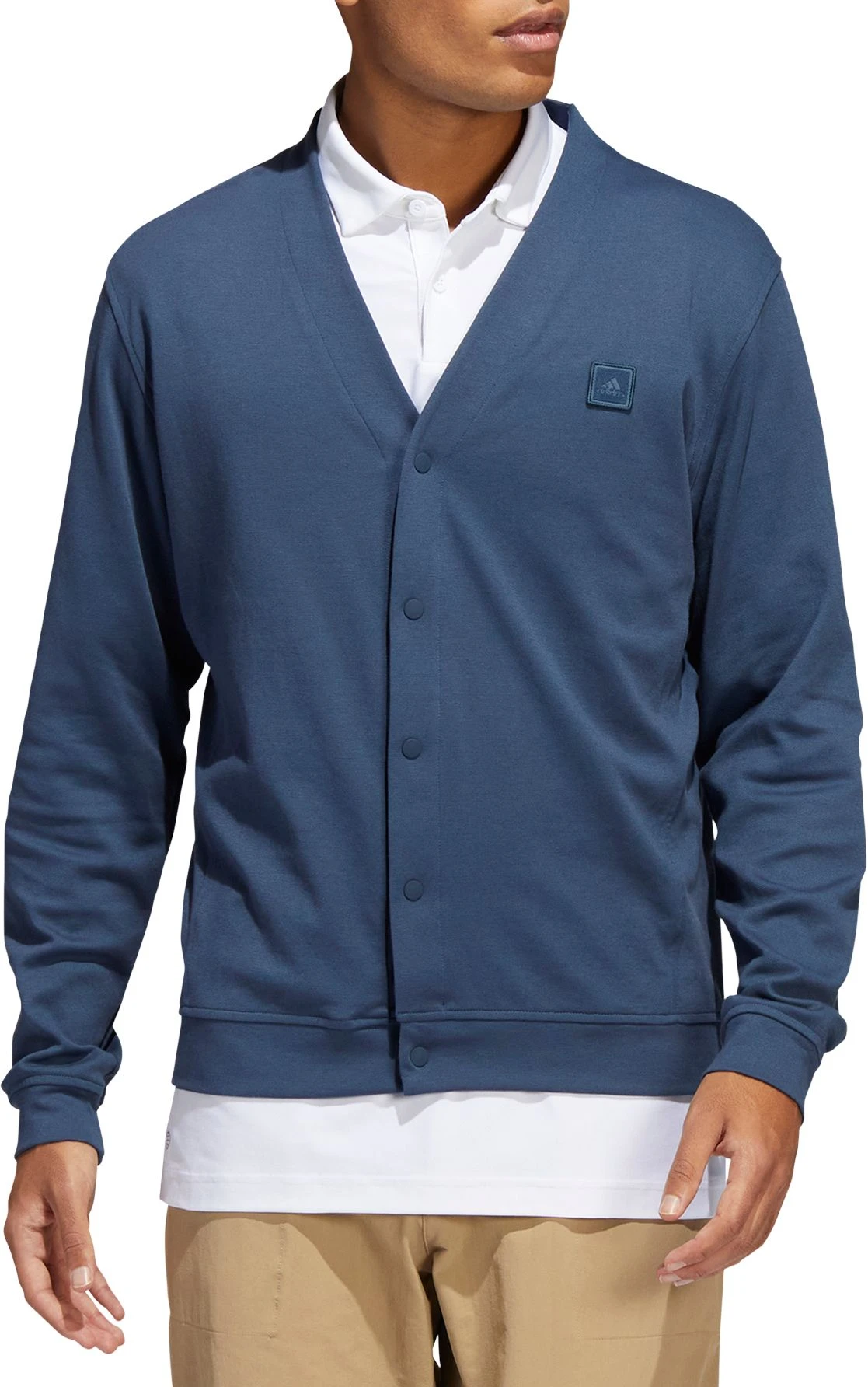 Adidas Men's Go-To Golf Cardigan Crew Navy 3 Adidas Men's Go-To Golf Cardigan Crew Navy
