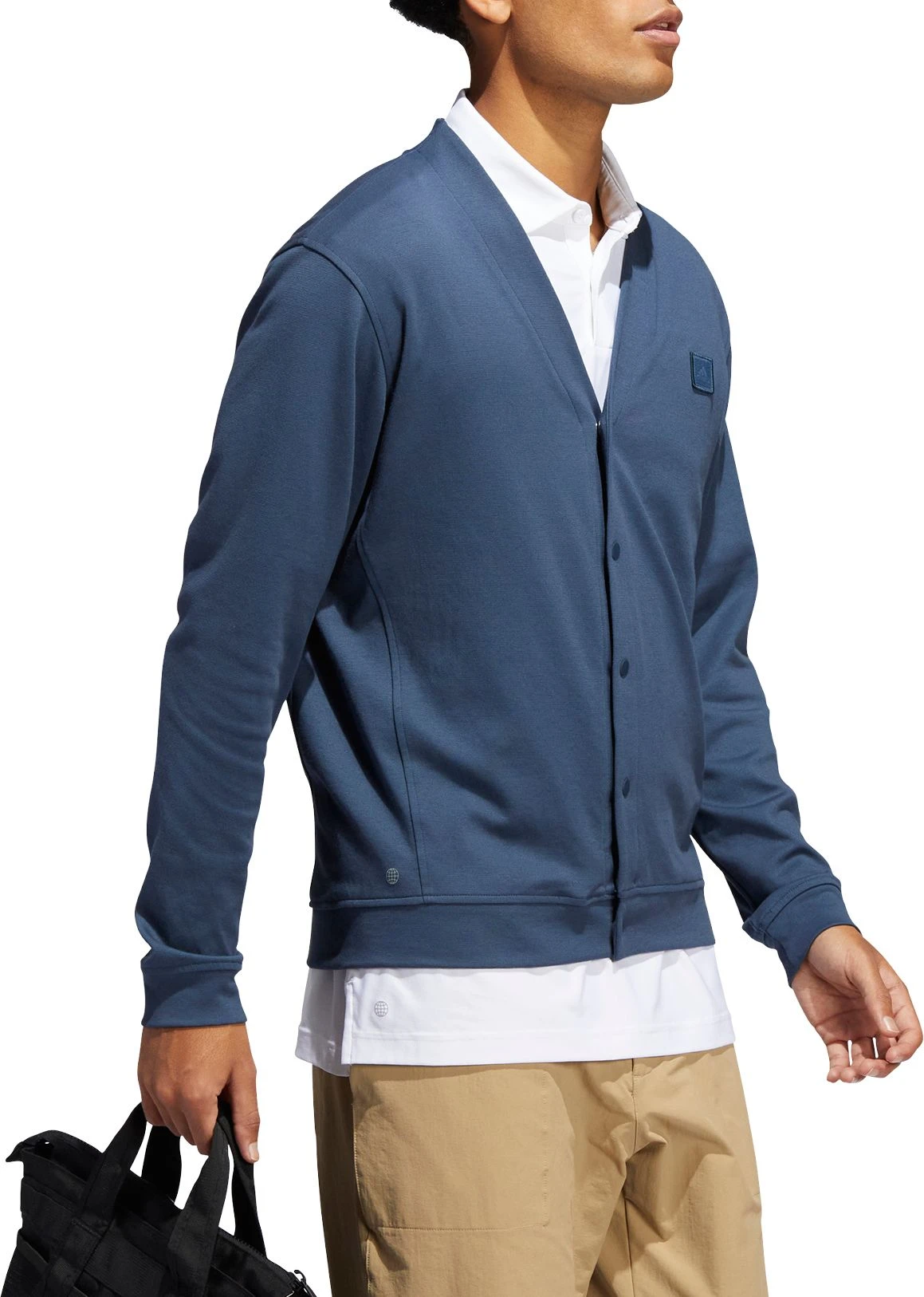 Adidas Men's Go-To Golf Cardigan Crew Navy 5 Adidas Men's Go-To Golf Cardigan Crew Navy - Image 3