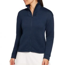 Slazenger Women's Embossed Full Zip Golf Jacket Navy