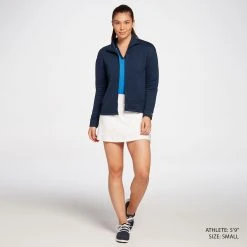 Slazenger Women's Embossed Full Zip Golf Jacket Navy -Golf Apparel Sales Shop unnamed file 4851
