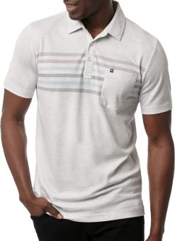 TravisMathew Men's Timmy Golf Polo Heather White