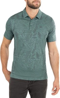 TravisMathew Men's Hidden Falls Golf Polo Silver Pine