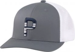 PUMA Men's Sundown Trucker P Snapback Golf Hat Quiet Shade/high Rise