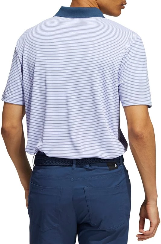 Adidas Men's Two-Color Club Stripe Golf Polo Violet Tone/crew Navy 4 Adidas Men's Two-Color Club Stripe Golf Polo Violet Tone/crew Navy - Image 2