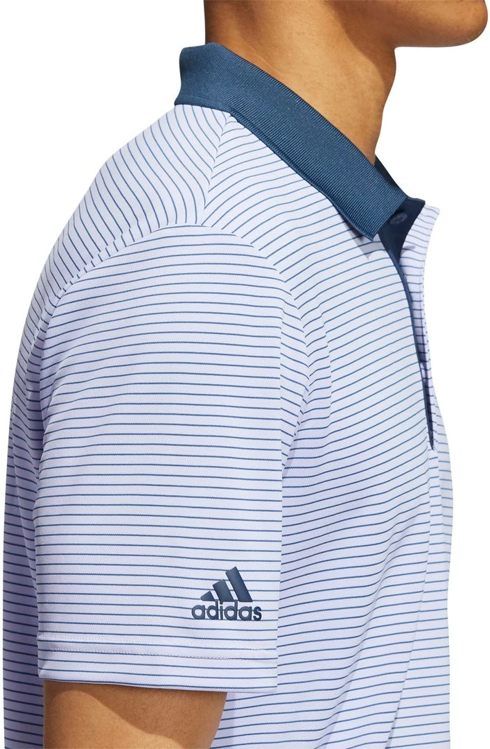 Adidas Men's Two-Color Club Stripe Golf Polo Violet Tone/crew Navy 7 Adidas Men's Two-Color Club Stripe Golf Polo Violet Tone/crew Navy - Image 5