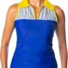 SwingDish Women's Melissa Keyhole Sleeveless Golf Polo Blue -Golf Apparel Sales Shop unnamed file 5221