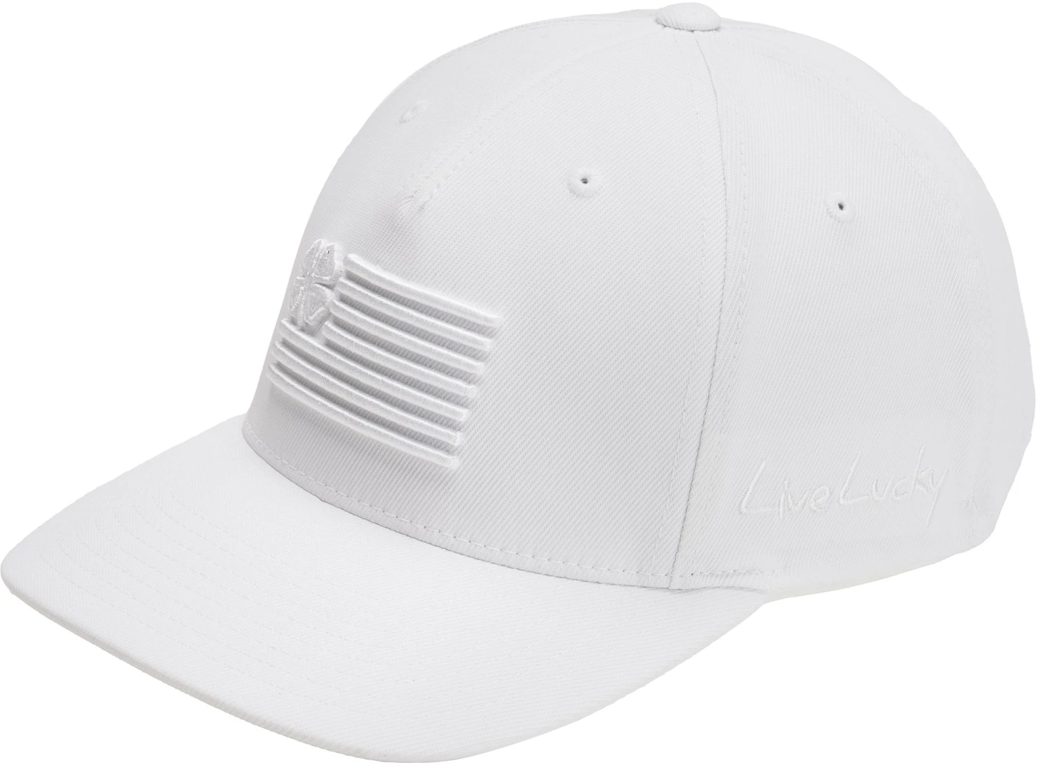 Black Clover Men's Clover Nation 15 Snapback Golf Hat White 5 Black Clover Men's Clover Nation 15 Snapback Golf Hat White - Image 3