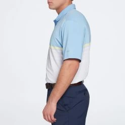 Walter Hagen Men's Perfect 11 Chest Stripe Ombre Golf Polo Ombre Orange Cream -Golf Apparel Sales Shop unnamed file 581