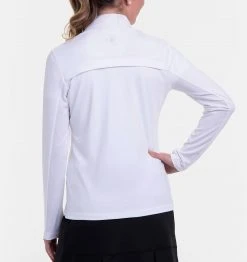 EPNY Women's Long Sleeve Brushed Jersey Golf Jacket White -Golf Apparel Sales Shop unnamed file 6006