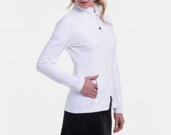 EPNY Women's Long Sleeve Brushed Jersey Golf Jacket White -Golf Apparel Sales Shop unnamed file 6007