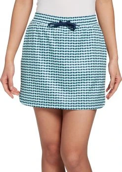 Lady Hagen Women's 16" Side Rib Fashion Golf Skort Retro Geo Celestial Mint