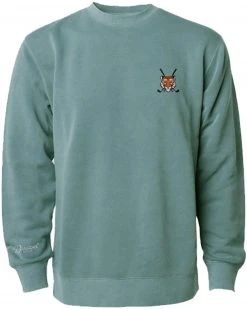 Barstool Sports Men's Golf Tiger Embroidered Golf Crewneck Sweatshirt Green