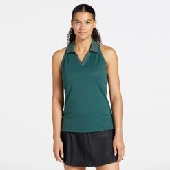 CALIA Women's Golf Bubble Mesh Sleeveless Polo Mint Tourmaline