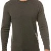 TravisMathew Men's Cloud Waffle Crew Long Sleeve Golf T-Shirt Charcoal -Golf Apparel Sales Shop unnamed file 6150