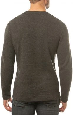 TravisMathew Men's Cloud Waffle Crew Long Sleeve Golf T-Shirt Charcoal -Golf Apparel Sales Shop unnamed file 6151