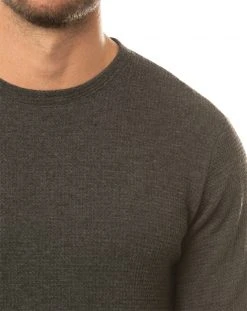 TravisMathew Men's Cloud Waffle Crew Long Sleeve Golf T-Shirt Charcoal -Golf Apparel Sales Shop unnamed file 6153