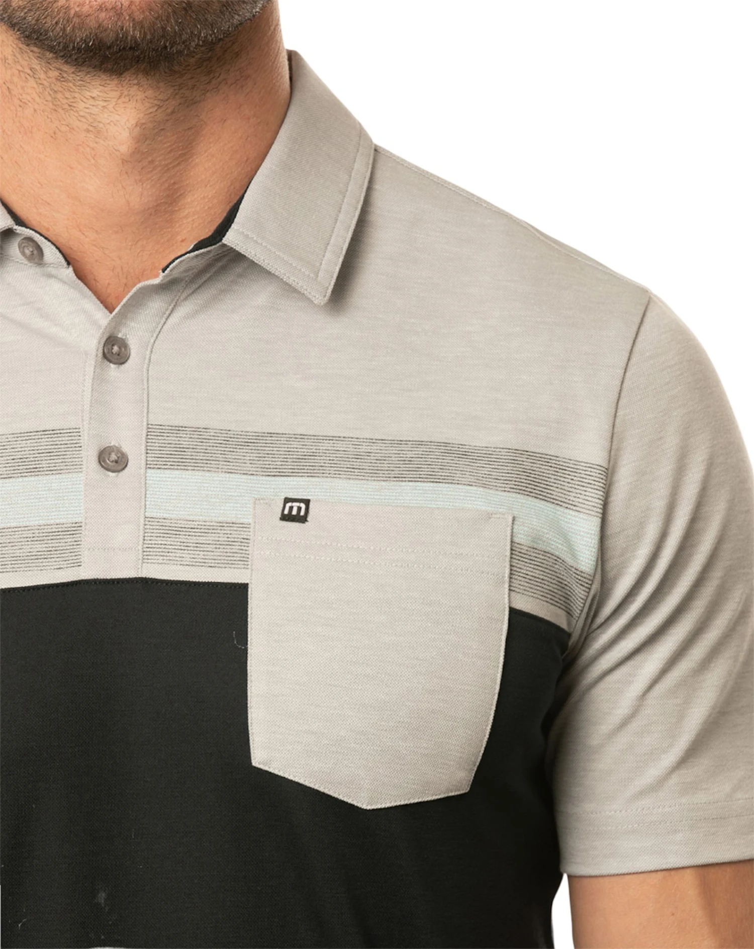 TravisMathew Men's Salad Days Golf Polo Heather Light Grey 6 TravisMathew Men's Salad Days Golf Polo Heather Light Grey - Image 4