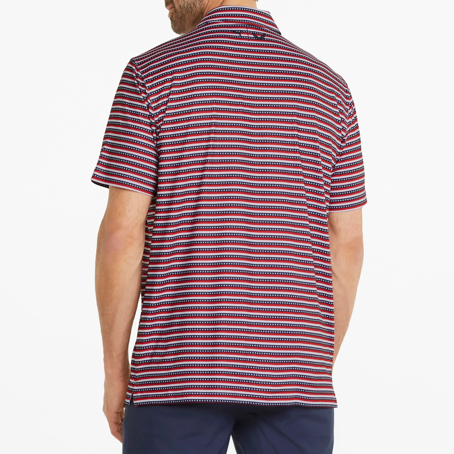 PUMA Men's Volition Free Stripe Golf Polo Bright White/ski Patrol 5 PUMA Men's Volition Free Stripe Golf Polo Bright White/ski Patrol - Image 3